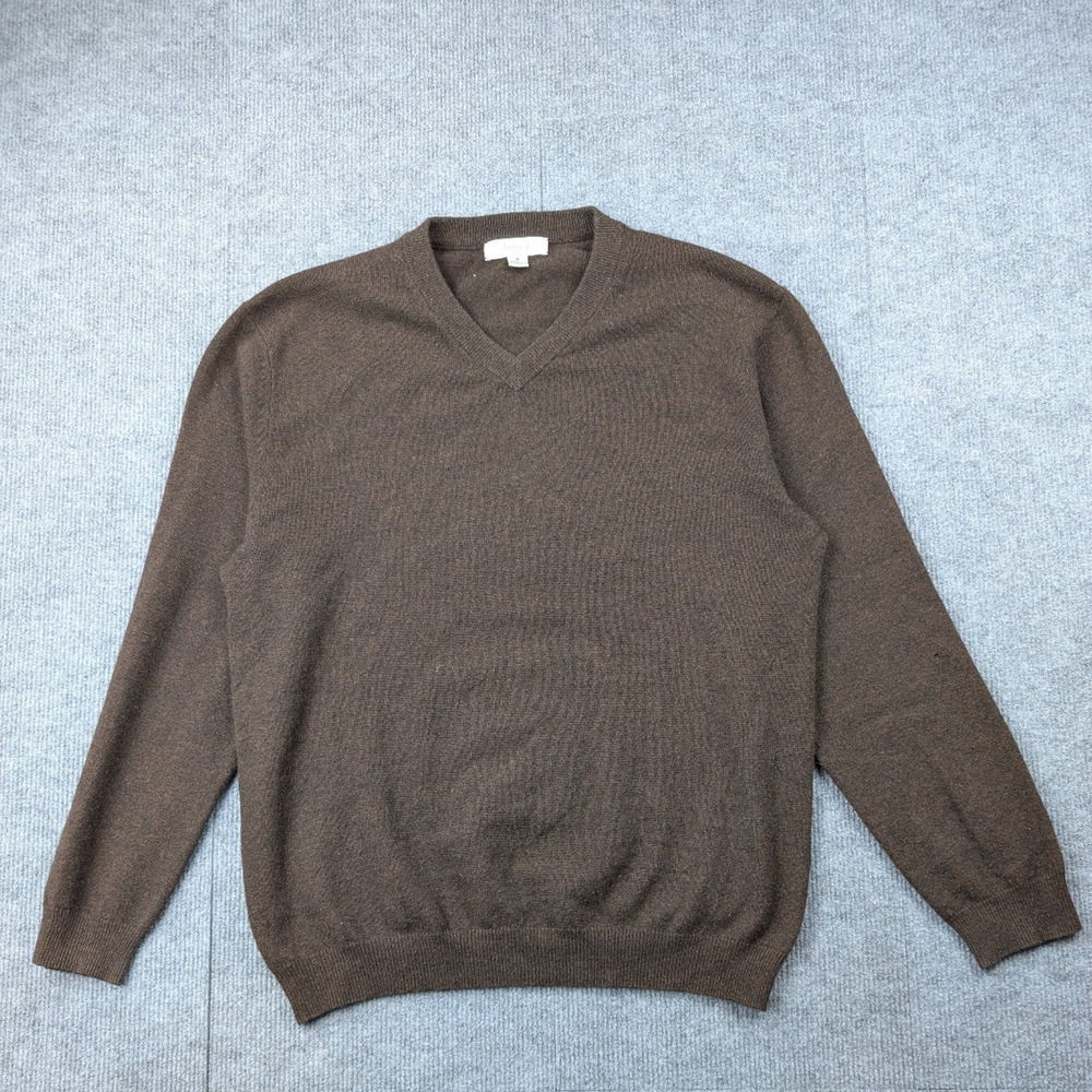 Turnbury Cashmere Sweater Mens Medium Brown Quiet Luxury Minimal Natural Fiber